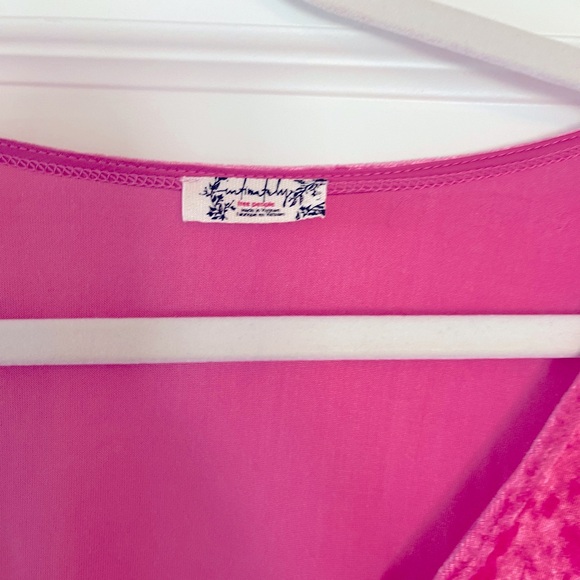 Free People  Don't You Wish Bodysuit in Pink Phenom size large EUC - Picture 6 of 7